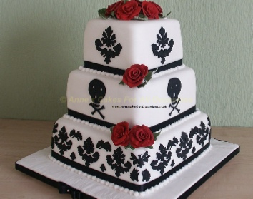 Single Tier Square White Wedding Cake with fondant rose sugar flowers, Sudbury Wedding Cakes, Suffolk Wedding Cakes