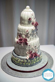Silver, black and white Wedding Cake from Annes Cakes For All Occasions Sudbury Suffolk,